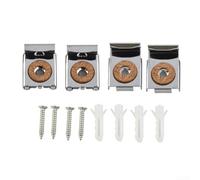 Kit de montaje en pared para espejo sin marco con clips cromados con resorte, tornillos y anclajes de plástico