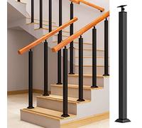 Kit de montaje lateral de vidrio para barandilla de escalera de acero inoxidable, 4 cm de diámetro, 90 cm, soporte de abrazadera para escalones al aire libre, solución de seguridad duradera y elegante