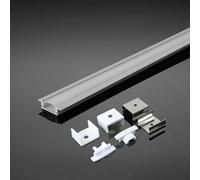 Kit de montaje para tira LED con difusor, 2000x24.7x7mm, caja blanca; ideal para iluminación decorativa y funcional en interiores.