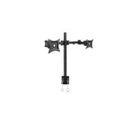 Kit de montaje - techly - Fijación por pinza - Soporte para 2 pantallas LCD - Negro - Tamaño 13-27 pulgadas