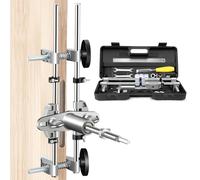 Kit de mortaja para cerradura de puerta, juego de mantenimiento de plantillas de ajuste de cerradura, plantilla de abridor de agujeros para cerradura de puerta con cortadores de acero de tungsteno de