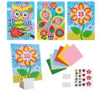 Kit De Mosaico Adhesivo Infantiles, 3 Pzs Mosaicos Manualidades Flores Mariposas, DIY Mosaico Pegatinas Creativo Actividades Artísticas, Pegatinas Artes Y Manualidades Para Niños Niñas