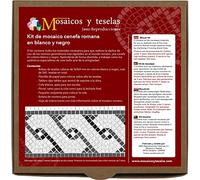 Kit de mosaico cenefa romana. 360 teselas de 9x9x9mm. + tablilla + plantilla + cola + pincel+ mortero de rejunteo+ instrucciones