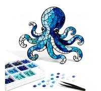 Kit de mosaico de pulpo, juego de arte acrílico con forma especial de animales oceánicos 3D para adultos, suministros de manualidades para principiantes, proyectos creativos de fabricación de azulejos