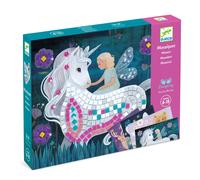 Kit de mosaico DJECO LGA Enchanted World - Crea tu propia chispa con purpurina y diamantes de imitaciσn para el hogar - Diversiσn y creatividad p