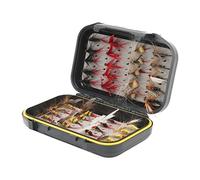 Kit de Moscas para Pesca con Mosca, señuelos Profesionales de Acero Inoxidable, cebos atrayentes con Caja Impermeable para entusiastas de la Pesca de Agua Dulce y Salada, 40