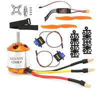 Kit de motor 2217 KV1250 para helicóptero RC, motor de helicóptero con control remoto inalámbrico, hélice 8060, ESC XT60 de 40 A y motor de dirección SG90 para un vuelo mejorado.