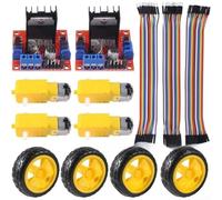 Kit de motor CC de doble eje 3-6V con 4 ruedas para 4WD Smart Car Robot Building para L298N compatible (juego)