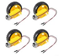 Kit de motor de engranaje de doble eje de 3-6 V para construcciones de vehículos controlados a distancia y educación robótica con motores precableados (alambre de soldadura de rueda)