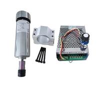 Kit de motor de husillo CNC de 0,5 kW refrigerado por aire, mandril ER11 ER16, fuente de alimentación de 500 W CC 48 V, regulador de velocidad ajustable Bajo nivel de ruido(ER16 Spindle Kit)