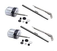 Kit de motor de limpiaparabrisas de acero inoxidable para Hot Street Rod Classic Cars Boats para Jeep para ATV | Autoservicio de barrido de 110 grados | Par con interruptor de cuchillas de brazos