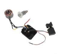 Kit de motor de taladro eléctrico sin escobillas con montaje de motor de 21 V y engranaje de 12 dientes, carcasa de motor de taladro de metal y control de reparación de taladro inalámbrico