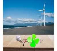 Kit de motor de turbina eólica de 12 V CC con cuchillas para enseñar principios de energía sostenible y conceptos básicos de generación de energía eólica (con bombilla)