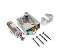 Kit de Motor husillo refrirado por aire, 12000rpm, CC alta velocidad, 12-48V, 300W, ER11, 400W, ER16, CNC, con fuente alimentación for máquina grabado, Unidad de potencia(400W ER16)