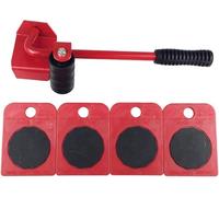 Kit de movimiento con elevador de muebles, palanca de altura ajustable, deslizadores y 4 ruedas giratorias, herramienta resistente para mover fácilmente el sofá y los muebles, juego completo