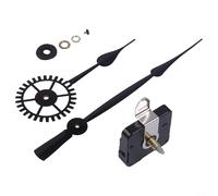 Kit de movimiento de cuarzo para reloj de pared, incluye manecilla de hora, minuto y segundo punto con eje de 18 mm y rosca de 11 mm (negro 1)