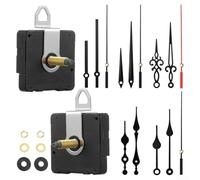 Kit de movimiento de reloj de pared, 2 piezas con 5 pares de punteros de metal para hacer y reparar relojes, incluye ganchos de hierro para una fácil instalación (A)