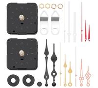 Kit de movimiento de reloj de pared, 2 piezas con 5 pares de punteros de metal para hacer y reparar relojes, incluye ganchos de hierro para una fácil instalación (C)