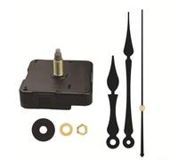 Kit de movimiento de reloj de pared de cuarzo para una hora precisa y silenciosa, compatible con esferas de reloj grandes de 25 a 30 cm de diámetro (segundo negro)