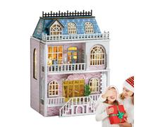 Kit De Muebles De Madera Miniatura De Muñecas, Muñecas | Casa para Hecho Prepararse Con Y Set LED, Regalos Amigos Familia