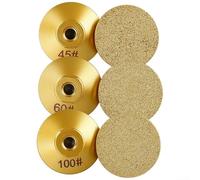 Kit de muela abrasiva soldada de tres piezas, para roscas M14 y diámetro de 50 mm adecuado para trabajos en piedra