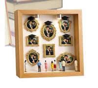 Kit De Museo DIY Para Manualidades Y Recuerdos Personales | Vitrina De Exposición Para Siluetas De Fotos,Juego de Marcos de Fotos DIY Dorados - Para Regalo de Graduación Cumpleaños Boda San Valentín F