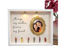 Kit de Museo Miniatura DIY - con Figuritas y Luz Marco para Fotos con Recuerdos,Marco de Fotos Silueta Tipo Museo,para Mamá, Abuela, Decoración del Hogar, Dormitorio, Sala de Estar, Oficina, Escuela,