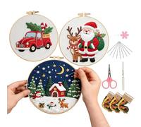 Kit de Navidad - Juego de punto de mano, patrón navideño completo, festivo para manualidades, kit de iniciación para niñas, adultos, decoración de invierno