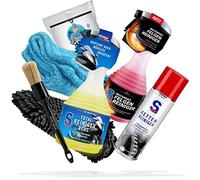 Kit de nettoyage et de séchage pour moto - Wack S100 Total Cleaner + Nettoyant rapide + Nettoyant pour jantes moto + Nuke Guys chiffon sec & 2x pinceaux + detailmate gant lavage & chiffon polissage