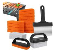 Kit De Nettoyage Pour Plancha et Grill - Ensemble Multifonction 19 Pièces Avec Grattoir, Pierres De Nettoyage, Tampones Et Poignées, Pour Cuisine, BBQ, Restaurante, Camping, Hôtel, Apartamento