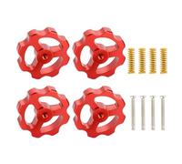 Kit de nivelación de aluminio de 4 piezas, resortes de tuerca roja M4, perilla de tornillos de mano para impresora 3D 3 CR10