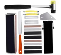 Kit de nivelación de trastes, herramientas profesionales de Luthier con martillo de traste, lima, balancín, viga niveladora, protectores de diapasón, esparcidores de cuerdas, papeles de lija para man