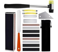 Kit de nivelación de trastes, herramientas profesionales de luthier con martillo, lima, balancín, barra niveladora, protectores de diapasón, separadores de cuerdas y papel de lija para mantenimiento