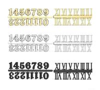 Kit de números de reloj de plástico, 6 piezas, números arábigos y romanos para reemplazo de reloj de cuarzo y fabricación de relojes de pared personalizados (mezcla)