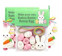 Kit de ocio creativo con botones | Decoración de Pascua Conejo y Huevo Casa - Actividad Creativa Zanahoria Decorativa con Botones - Para, Adultos, Salón, Dormitorio, Puerta, Ventana,