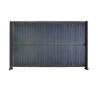 Kit de ocultación con lamas de PVC para panel de valla metálica de malla 55, protección contra el viento y la vista - Altura 1m93 x 2m50 Gris antracita