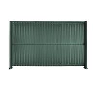 Kit de ocultación con lamas de PVC para panel de valla metálica de malla 55, protección visual y contra el viento - Alto 1,73 m x 2,50 m, Verde