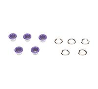 Kit de ojales Kit de ojales Kit de ojales de cuero 500 juegos 6 mm redondo cobre resistente color vibrante amplia aplicación para tela de ropa de cuero (Púrpura)