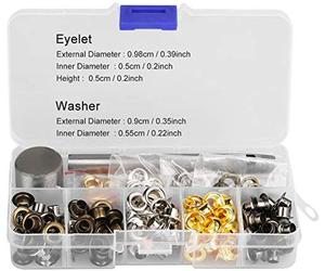 Kit de Ojales Metálicos, 220 Piezas, 5mm, 4 Colores, con Herramientas de Instalación para Artesanía en Cuero y Tela