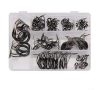 Kit de ojos guía de caña de pescar de acero al carbono con inserciones SiC, juego de reparación de doble pierna para construcción de caña de mar, 75 u 85 piezas en paquete en caja (85)