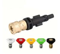 Kit de olla de espuma para lavadora a presión con adaptador de conexión rápida de 1/4 pulgadas y juego de boquillas de 5 piezas para modelos Lavor, color negro