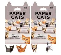Kit de Origami de Gatos, 100 Hojas Gatos de papel DIY, Kit Creativo de Manualidades de Animales de Origami para Decoración de Escritorio de Animales, Adultos y Niños