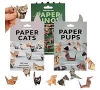 Kit de origami de gatos de papel, 150 hojas de origami 3D con forma de animales lindos, dobla tu propio arte de papel para gatos y perros, decoración creativa de escritorio para principiantes (gatos