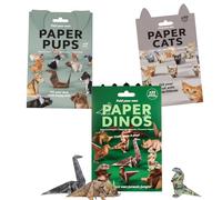 Kit de origami para gatos y perros, dobla tus propios gatos, perros y dinosaurios, 150 hojas para diversión creativa, perfecto para niños y adultos, origami de gatos, kit de origami