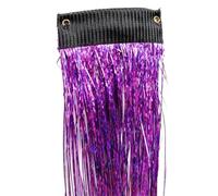 Kit de oropel brillante de 45-50 cm, extensiones de cabello con destellos brillantes, accesorios for trenzas con brillo colorido (rojo)(Purple)