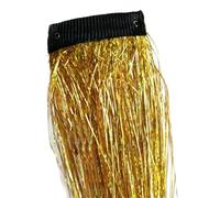 Kit de oropel brillante de 45-50 cm, extensiones de cabello con destellos brillantes, accesorios for trenzas con brillo colorido (rojo)(Light Yellow)