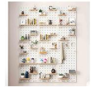 Kit de panel de clavijas de montaje en pared para taller con tablero de clavijas de madera y panel de exhibición, perfecto para uso en casa y oficina, color blanco, 60 x 120 cm