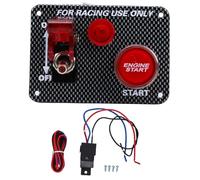 Kit de Panel de interruptor de encendido de carreras 2 en 1, 12V, 40A, con apariencia de fibra de carbono, botón de arranque de motor, interruptor de palanca para camión RV