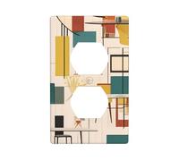 Kit de panel de pared dúplex moderno de mediados de siglo, 11,4 x 7 cm, cubierta de enchufe eléctrico para interruptor de enchufe de luz, (1 pieza).