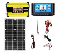 Kit De Panel Solar De 18 W - Cargador Solar De 12 V Con Inversor De 300 W, Conversión De Energía De CC A CA De 110 V/220 V | Controlador De 30 A Con Salidas USB Y Monitor LED Para Camping, Vehículos R